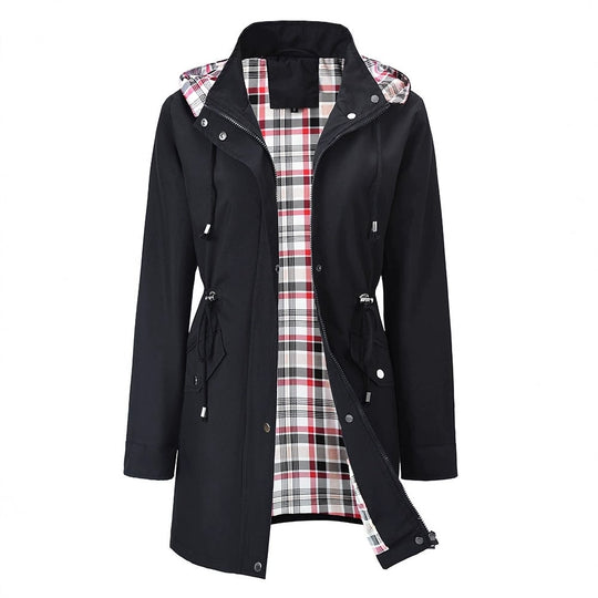 ⏳LAST DAY SALE 60% OFF !!📢🌧️💧Ultimate Plaid Waterproof Jacket for Women🍃Unleash Style and Durability in Any Storm!