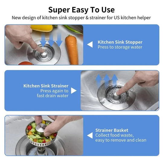 💜 LAST DAY PROMOTION - 50%OFF💜3 in 1 Kitchen Sink Drain Strainer Kitchen Gadgets