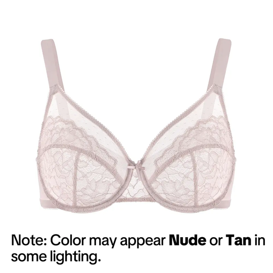 💜Enchante Floral Lace Plus Size Underwire Unlined Unpadded Minimizer Full Coverage Bra Women&