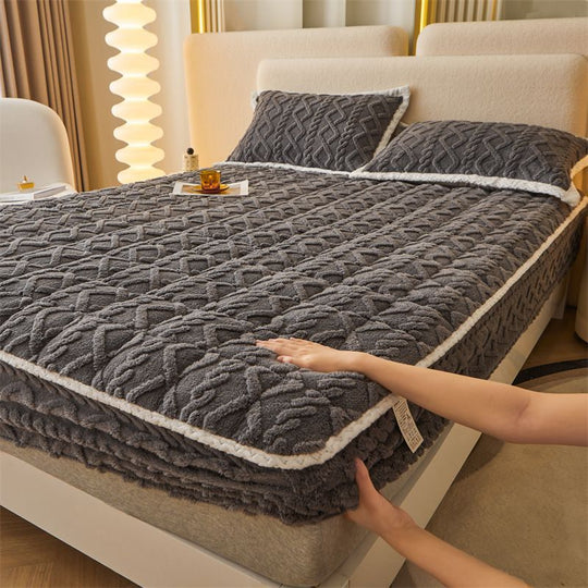 🛏️  WARME PASSGENAUEN BETTWÄSCHE – Gebürstete Flanell-Bettwäsche mit tiefen Taschen und rutschfesten Ecken für ganzjährigen Komfort ❄️🛌