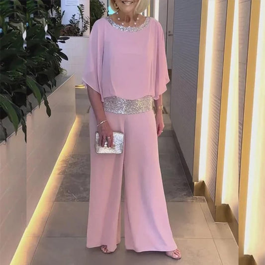 💥💥Elegantes zweiteiliges Set im Colorblock-Stil mit Pailletten