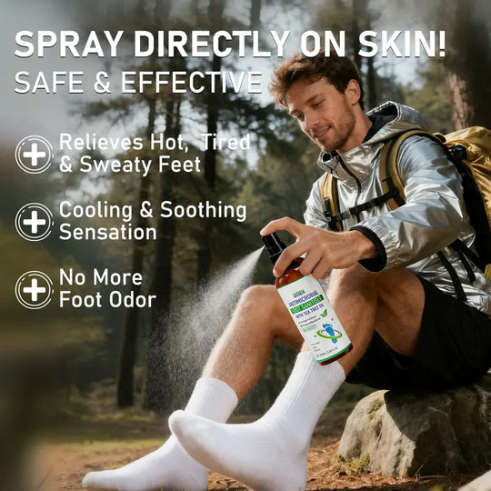 UMEX Tea Tree Foot Spray Kills Fungus &amp; Odor Fast 97% Stink Elimination Repair Cracked Heels 100ml Quick-Dry Formula Clinically Tested Natural Antiseptic - Moisturizing Intensive Foot Care Foot Care Tool