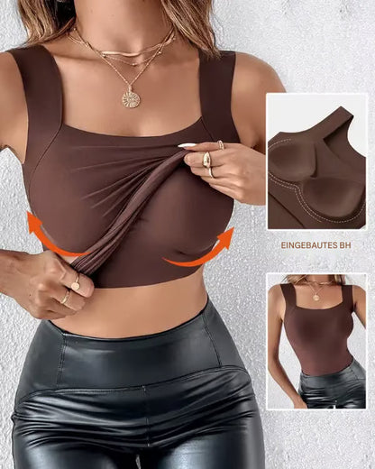 💐Thermische Tank-Tops für Damen mit U-Ausschnitt und integriertem BH