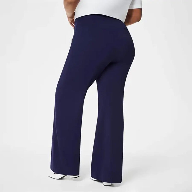 👖 60% RABATT! ✨ Hoch Elastische Hose mit Knopfverschluss &amp; Weitem Bein – Figurformend, 3 Längen &amp; Superbequem 🏃‍♀️