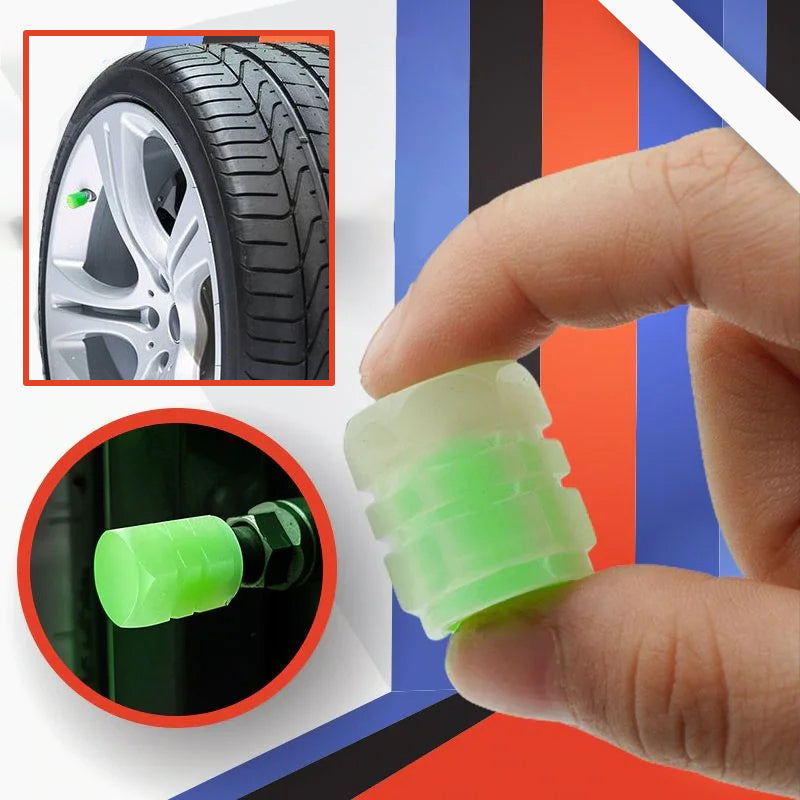 🔥 FÜR KURZE ZEIT 50% RABATT! 🚗 Reifenventilkappen (4er Pack) – Universell, Fluoreszierend &amp; Diebstahlgeschützt 🔒