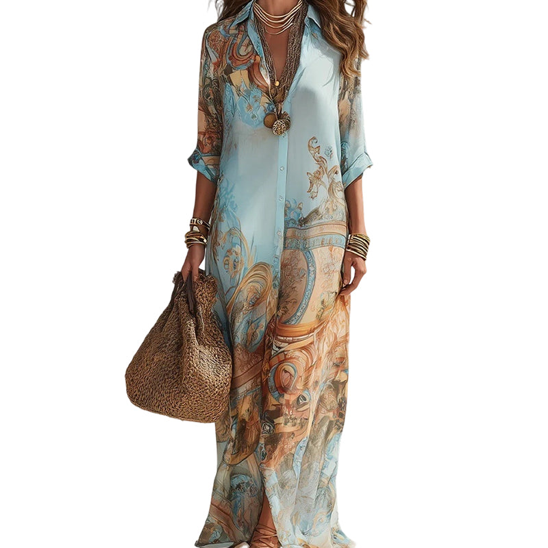 🎁✨ NEW ARRIVAL – 50% OFF TODAY! 💐 Women’s Elegant Retro Print Maxi Dress 🌸 Vintage-Inspired Style, Flattering Fit &amp; Effortless Elegance