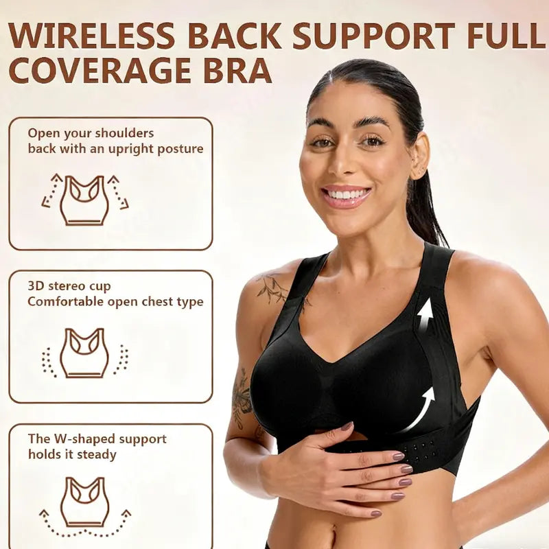 Women’s Beige Wireless Bra, Soft Breathable Non-removable Moulded Cups, Yoga Fitness Sportswear for Gym &amp; Daily Training