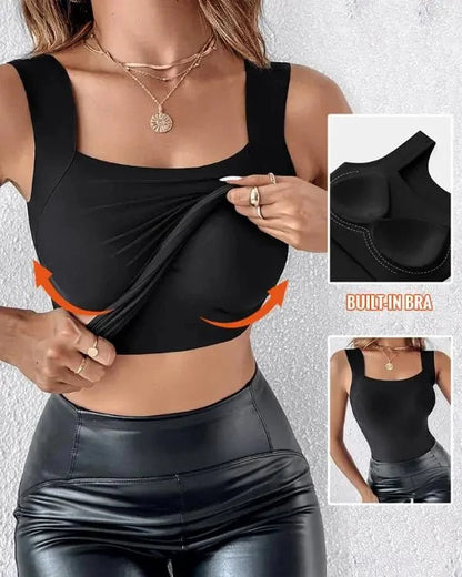 💐Thermische Tank-Tops für Damen mit U-Ausschnitt und integriertem BH