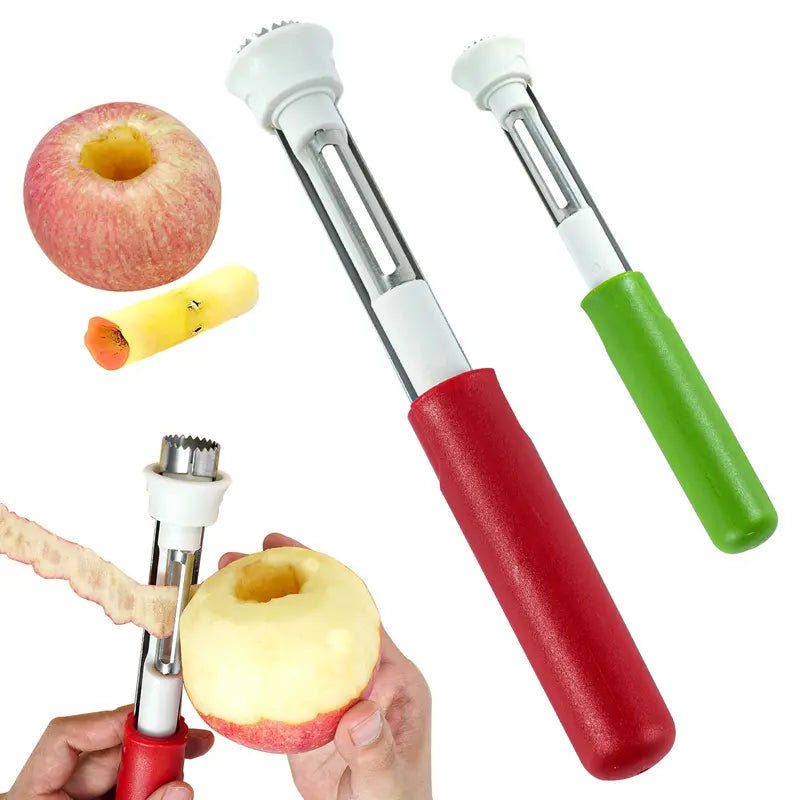 🥳2026 HOT SALE🥳💞50K+ SOLD!🔪🛒 BOGO + 50% OFF! The 2-in-1 Kitchen Hero: Core &amp; Peel with a Twist. Stainless Steel Fruit Tool! 🍎⏱️