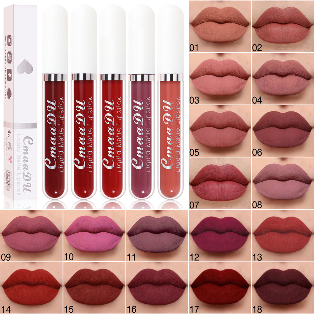 📢📢50% OFF !!!⏰18 Pcs Matte Waterproof  Long Lasting Lip Gloss