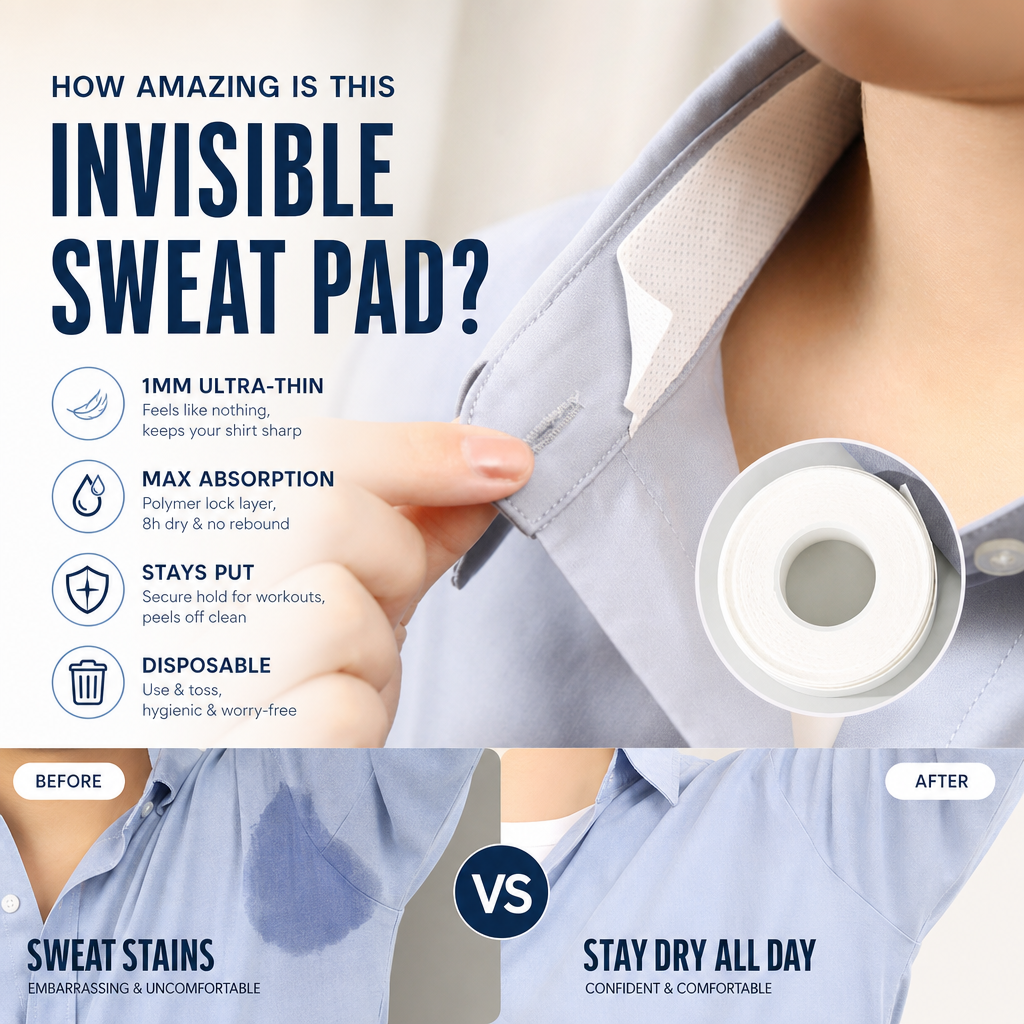 💦 Stay Fresh All Day! 💗 Disposable Collar &amp; Cuff Sweat Liners ✨ Invisible Protection for Shirts &amp; Jackets