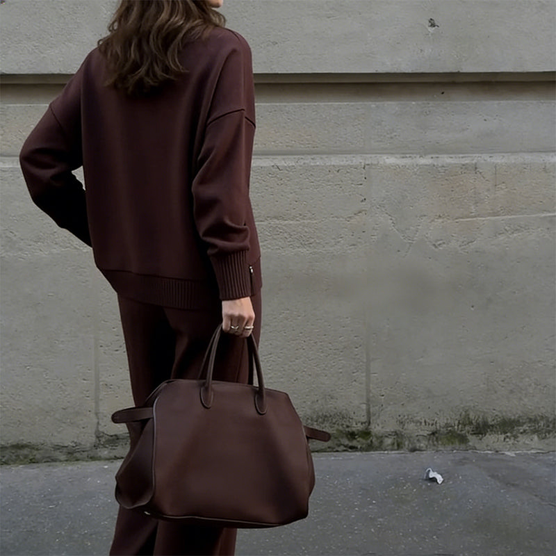 Fröhliches Neujahr! 50% auf alles 🎊⏰Sweatshirt mit hohem Kragen und seitlichem Reißverschluss & Hose im Set