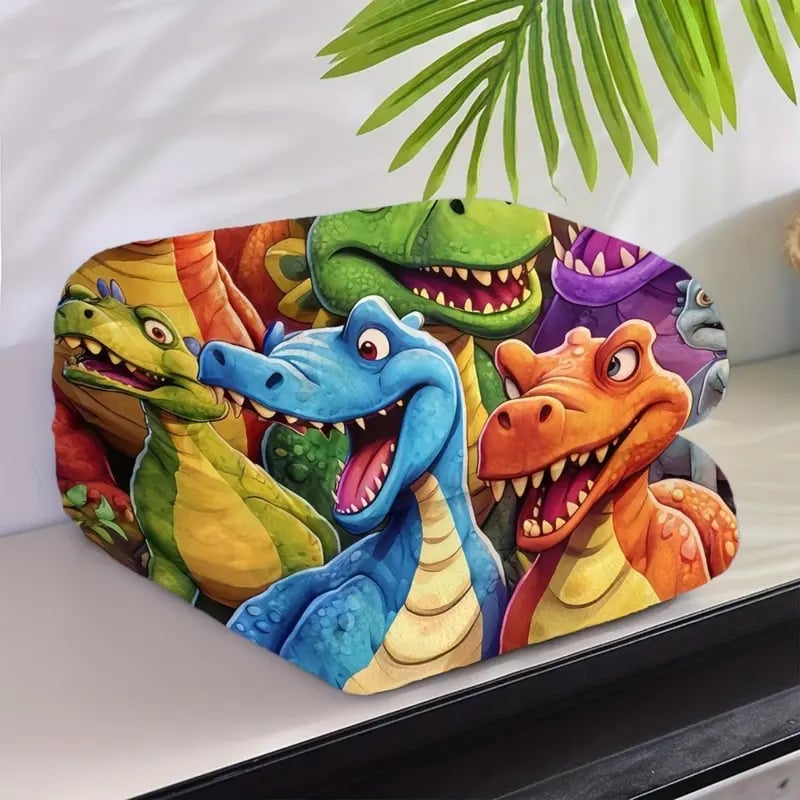 🎅Weihnachtsgeschenkidee 50% Rabatt🎁🦖Niedliche lächelnde Dinosaurier-Druck-Flanelldecke