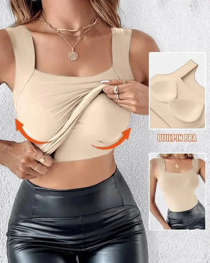 💐Thermische Tank-Tops für Damen mit U-Ausschnitt und integriertem BH