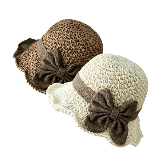 🧢 50% OFF NOW! 🌞 Elegant Woven Straw Sun Hat with Bow – Breathable, Foldable &amp; Perfect for Beach &amp; Travel 👒