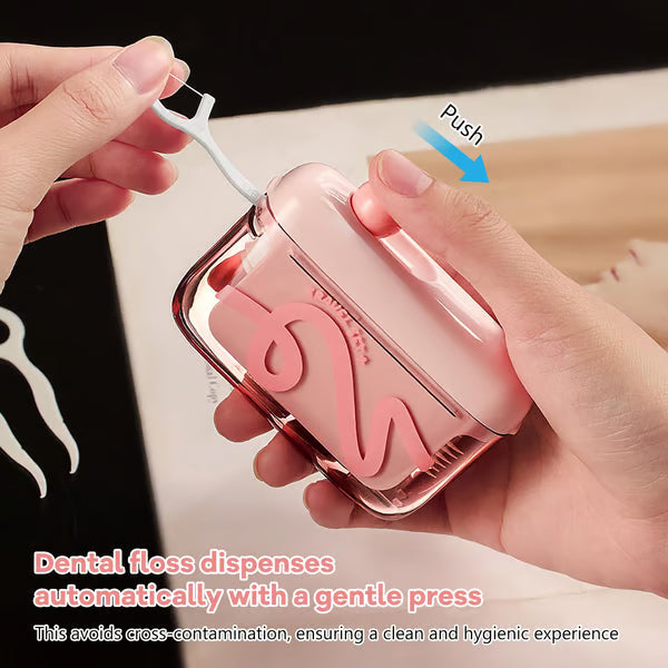 🦷✨Automatic Pop-Up Dental Floss Storage Dispenser，Just Press &amp; Pop, Hygienic Storage. Great Gift For Oral Care Lovers!