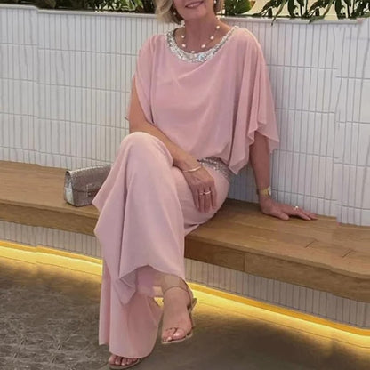 💥💥Elegantes zweiteiliges Set im Colorblock-Stil mit Pailletten