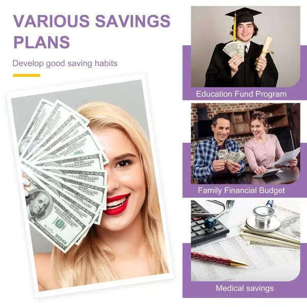 💸📖 Sparbuch für Wochenliche Spar-Challenge – Thematische Farben + Familienfreundlich + Spaß am Sparen! ✨