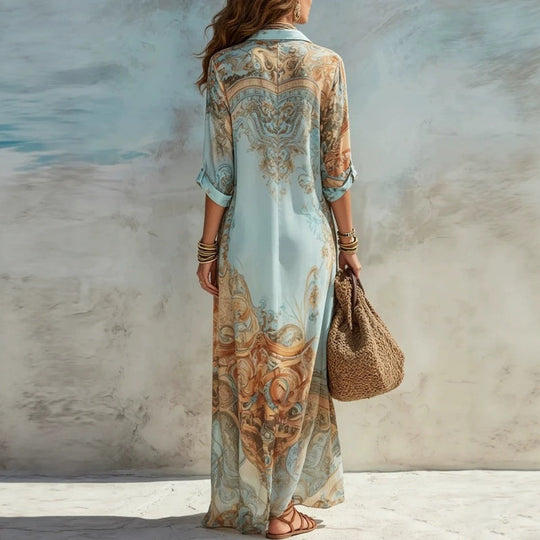 🎁✨ NEW ARRIVAL – 50% OFF TODAY! 💐 Women’s Elegant Retro Print Maxi Dress 🌸 Vintage-Inspired Style, Flattering Fit &amp; Effortless Elegance