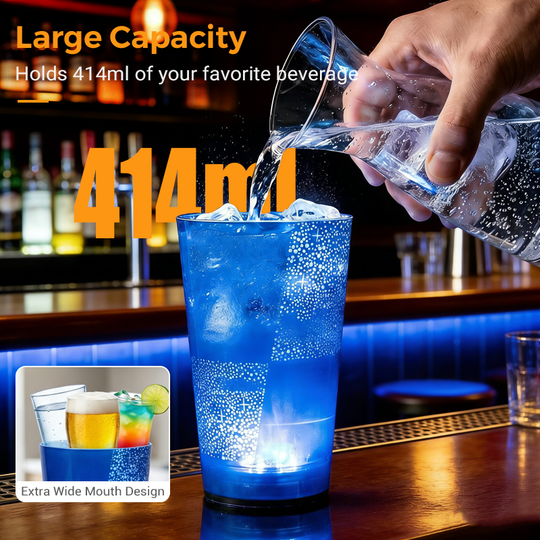 🥤Wasseraktivierter LED-Leuchtbecher mit Strohhalm – Für Partys, Bars &amp; Veranstaltungen✨