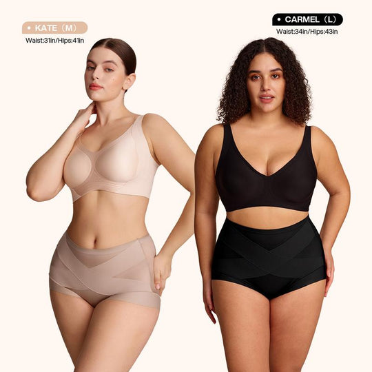 💖Last Day-Buy 1 Get 3 Packs💖Plus-Size High-Waist Cross Tummy Control Panties