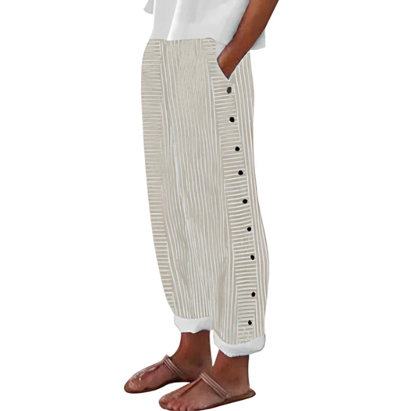 ☀️ Spring Hot Sale 50% OFF!! 🌿🌸 Comfortable blue striped trousers with side pockets
