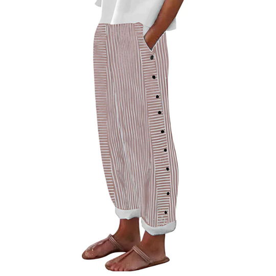 ☀️ Spring Hot Sale 50% OFF!! 🌿🌸 Comfortable blue striped trousers with side pockets