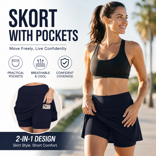 🌞 50%OFF TODAY ONLY! 🏃‍♀️ Anti-Chafing Active Skort ✨ Built-In Shorts, Ultra-Soft Comfort &amp; Move Freely All Day