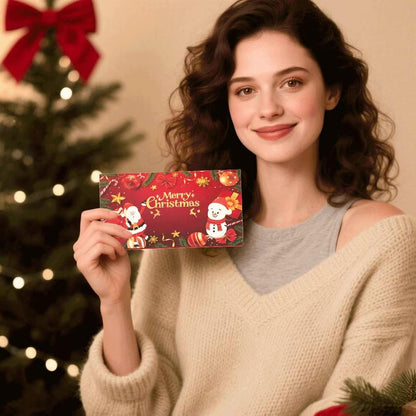 🔥Letzter Tag - Kaufe 2 bekomme 1 gratis🎁🎄Weihnachtsgeldumschlag mit Geldklammer