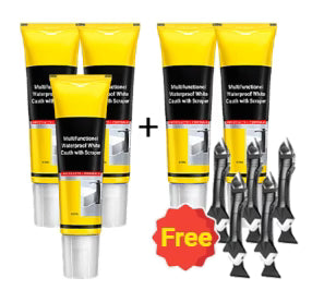 🏠 KAUFE 2, ERHALTE 1 GRATIS! ⛏️ Weiße Dichtungsmasse Multifunktion – Wasserdicht, Schimmelresistent &amp; Mit Abzieher 🧱