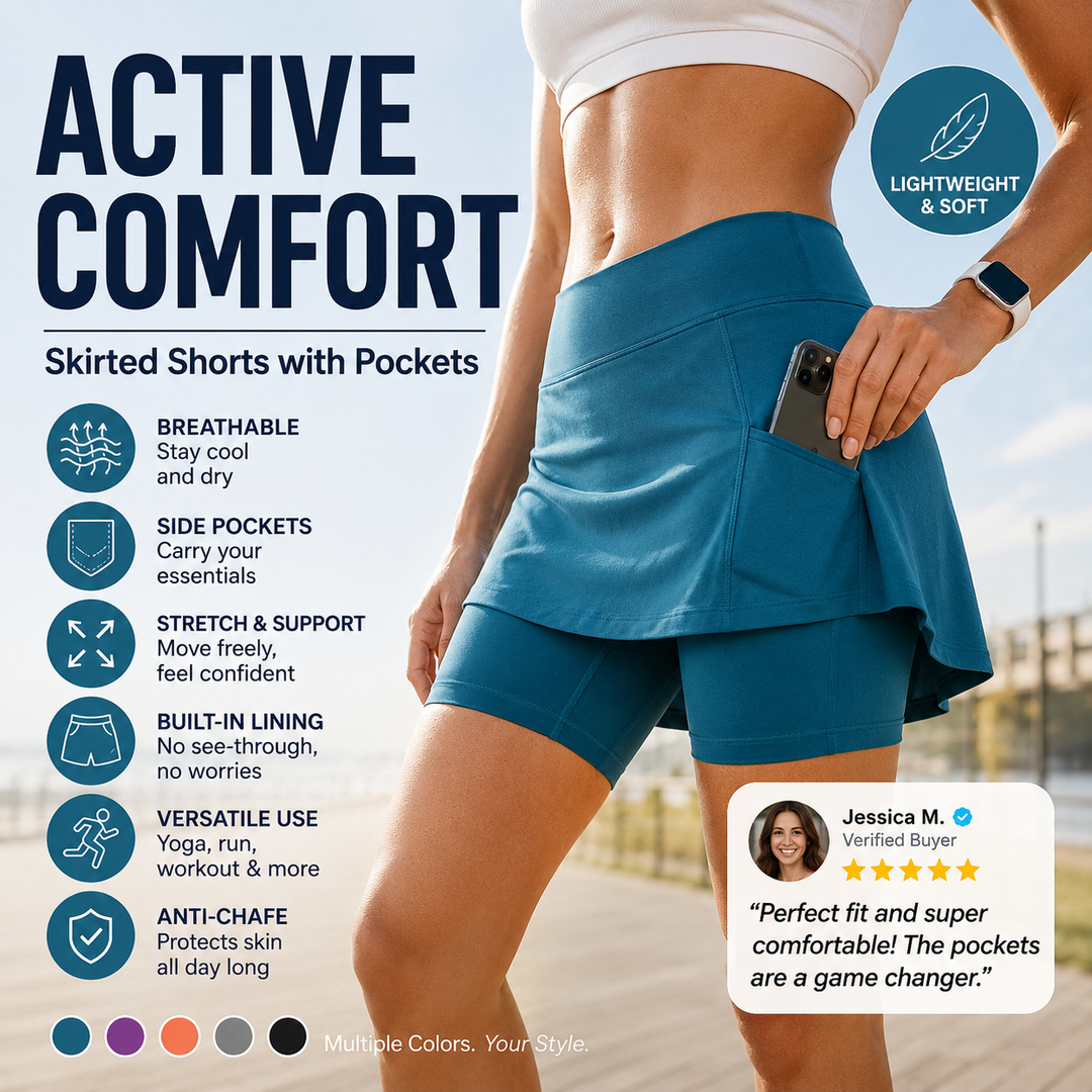 🌞 50%OFF TODAY ONLY! 🏃‍♀️ Anti-Chafing Active Skort ✨ Built-In Shorts, Ultra-Soft Comfort &amp; Move Freely All Day