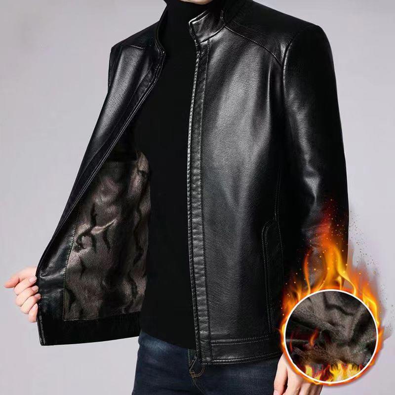 ⏳Zeitlich begrenzt 50 % Rabatt🍂Herrenjacke aus Leder mit warmem Plüschfutter