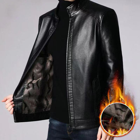 ⏳Zeitlich begrenzt 50 % Rabatt🍂Herrenjacke aus Leder mit warmem Plüschfutter