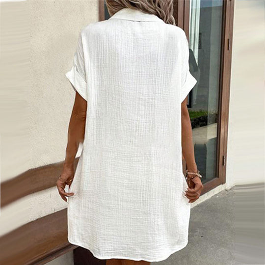 ✨Short Sleeve Shirt Dress - Soft, Pocketed &amp; Effortlessly Stylish💃