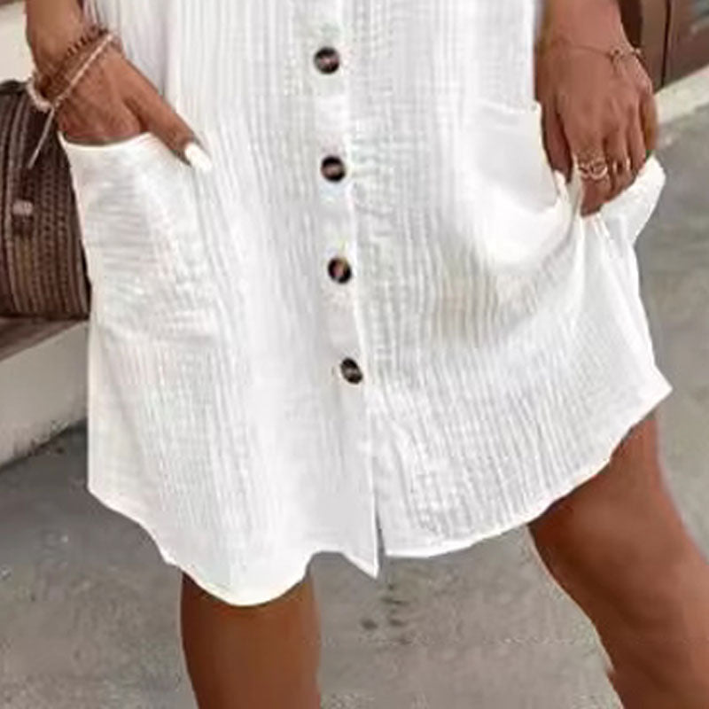 ✨Short Sleeve Shirt Dress - Soft, Pocketed &amp; Effortlessly Stylish💃