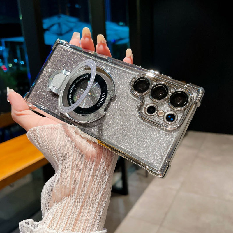 🔥Magnetisches Glitzermobil mit Farbverlauf Handytaschen für Samsung S22-25