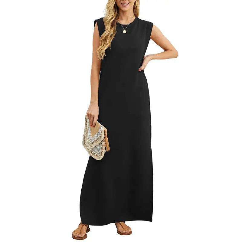 ⏳ 50% RABATT! Damen Sommerkleid – Baumwollmischung, Knitterfrei &amp; Seitenschlitz – Loose Fit für Urlaub &amp; Alltag, 6 Farben