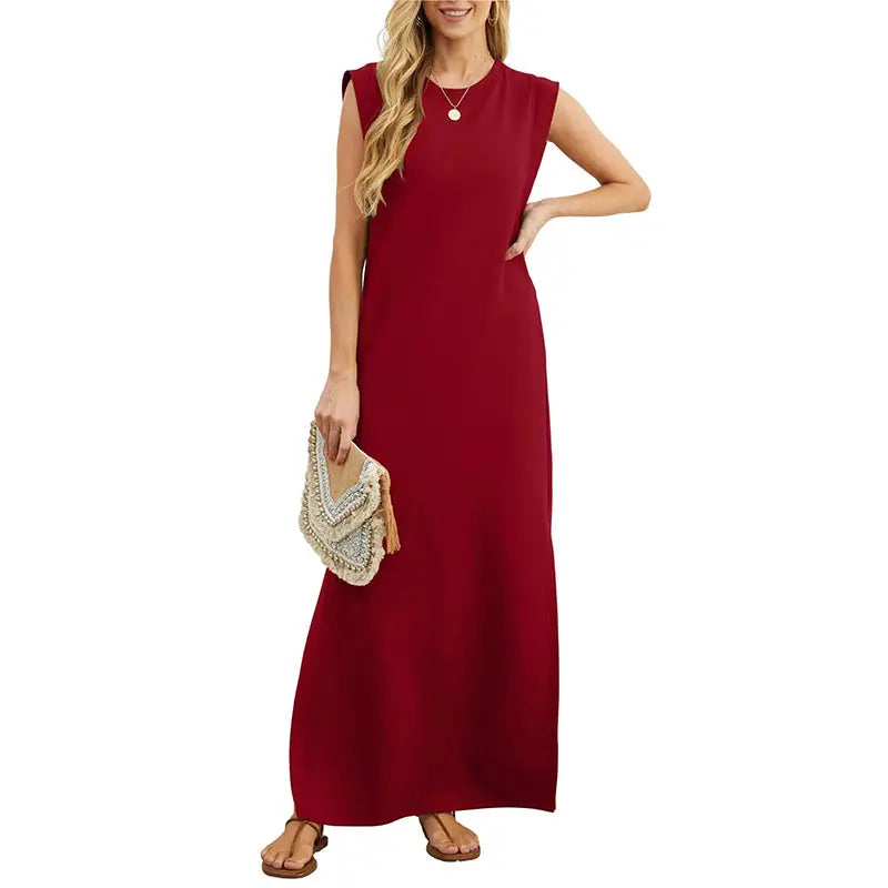 ⏳ 50% RABATT! Damen Sommerkleid – Baumwollmischung, Knitterfrei &amp; Seitenschlitz – Loose Fit für Urlaub &amp; Alltag, 6 Farben