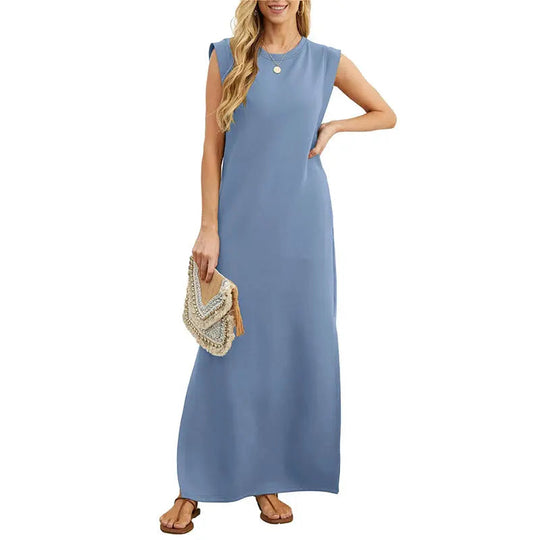 ⏳ 50% RABATT! Damen Sommerkleid – Baumwollmischung, Knitterfrei &amp; Seitenschlitz – Loose Fit für Urlaub &amp; Alltag, 6 Farben