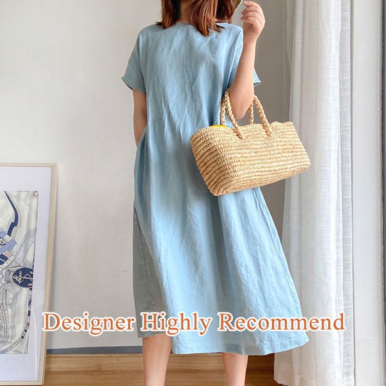 🔥Spätsommerschlussverkauf –Für begrenzte Zeit 50% Rabatt🔥Kleid aus Leinen und Baumwolle im japanischen Stil