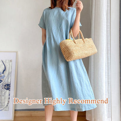🔥Spätsommerschlussverkauf –Für begrenzte Zeit 50% Rabatt🔥Kleid aus Leinen und Baumwolle im japanischen Stil