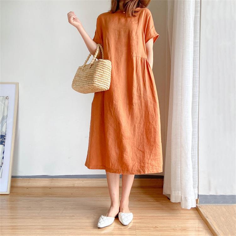 🔥Spätsommerschlussverkauf –Für begrenzte Zeit 50% Rabatt🔥Kleid aus Leinen und Baumwolle im japanischen Stil