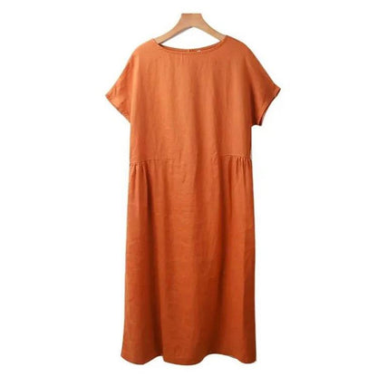 🔥Spätsommerschlussverkauf –Für begrenzte Zeit 50% Rabatt🔥Kleid aus Leinen und Baumwolle im japanischen Stil