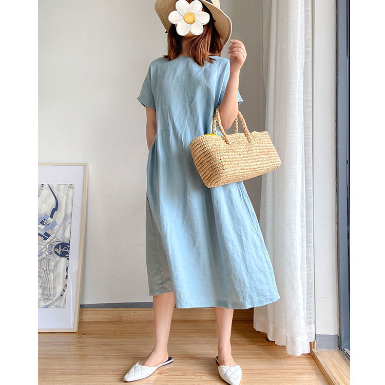 🔥Spätsommerschlussverkauf –Für begrenzte Zeit 50% Rabatt🔥Kleid aus Leinen und Baumwolle im japanischen Stil