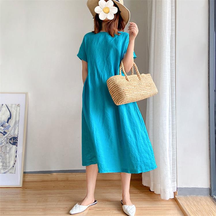 🔥Spätsommerschlussverkauf –Für begrenzte Zeit 50% Rabatt🔥Kleid aus Leinen und Baumwolle im japanischen Stil