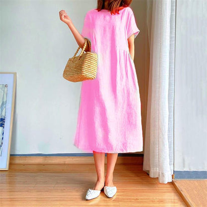 🔥Spätsommerschlussverkauf –Für begrenzte Zeit 50% Rabatt🔥Kleid aus Leinen und Baumwolle im japanischen Stil