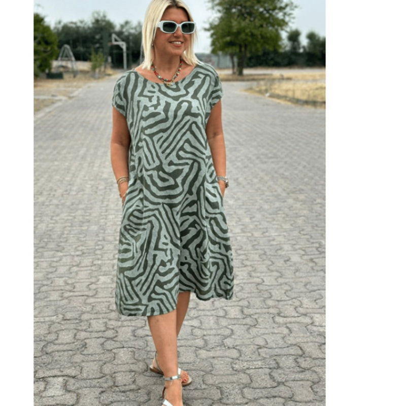 ✨Nuovo abito casual vintage boho con stampa 2024💃