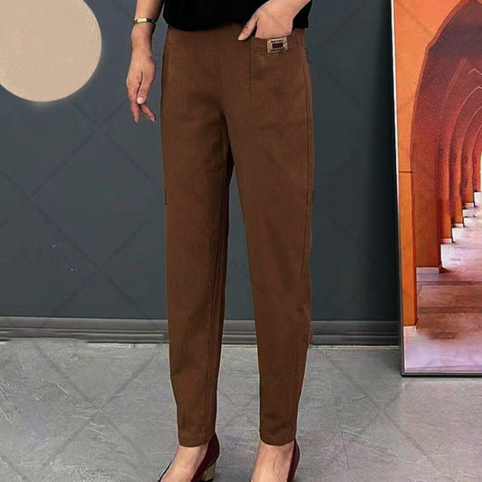 🔥Elastische Baumwollhose mit Taille für Frauen💯💯💯