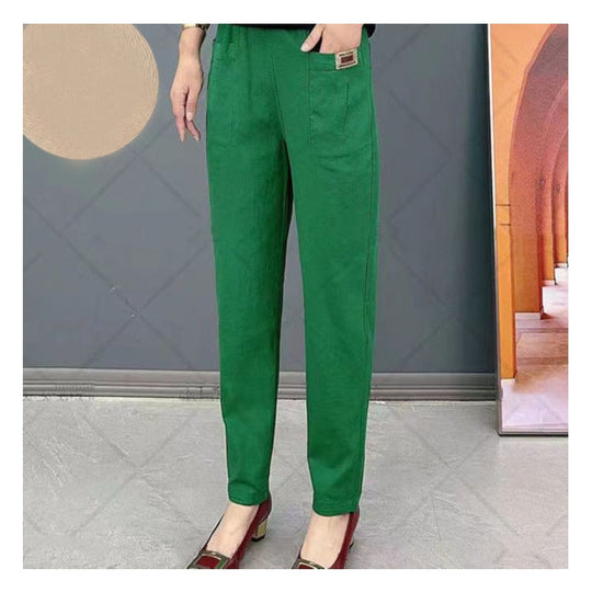 🔥Elastische Baumwollhose mit Taille für Frauen💯💯💯