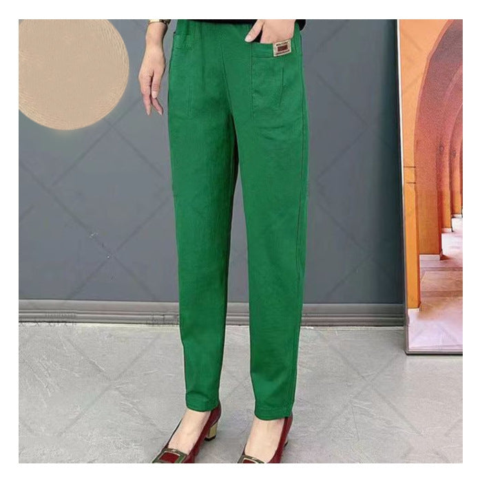 🔥Elastische Baumwollhose mit Taille für Frauen💯💯💯